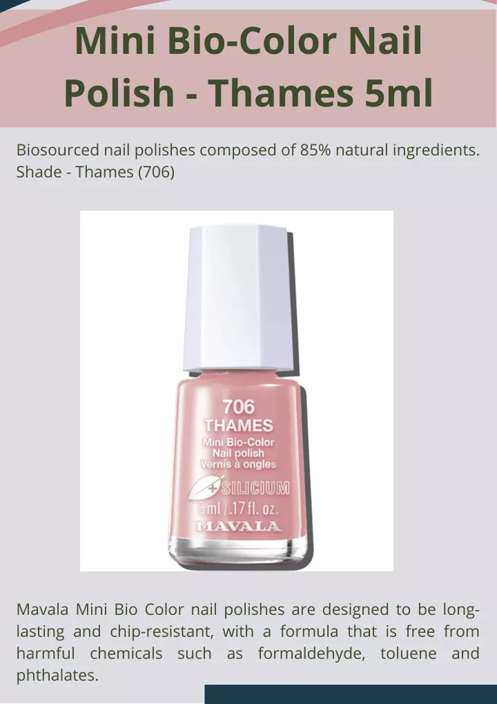 mini bio color nail polish thames 5ml