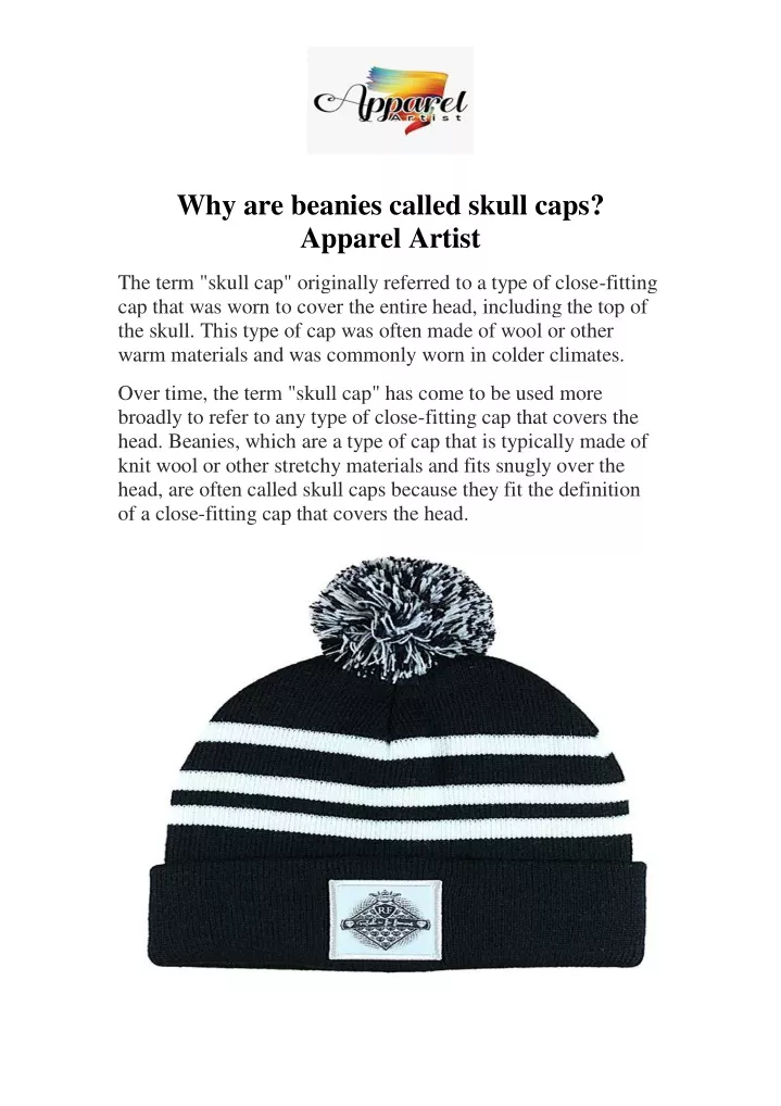 why are beanies called skull caps apparel artist