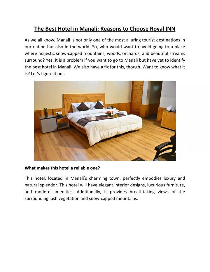 the best hotel in manali reasons to choose royal