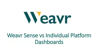 Weavr Sense vs Individual Platform Dashboards