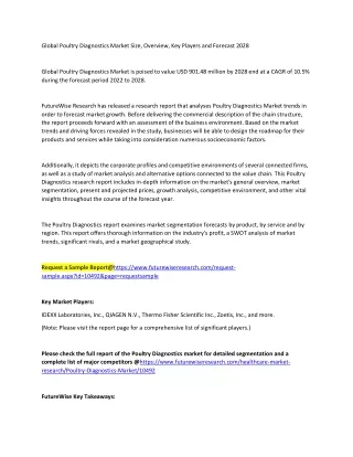 global poultry diagnostics market size overview