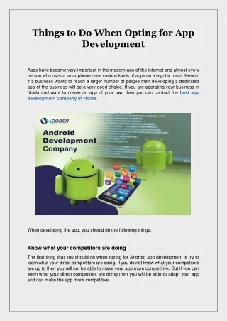 Things to Do When Opting for App Development - VM Coder