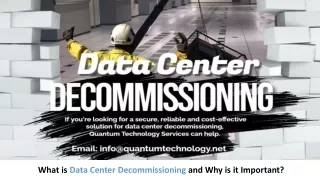What is Data Center Decommissioning and Why is it Important?
