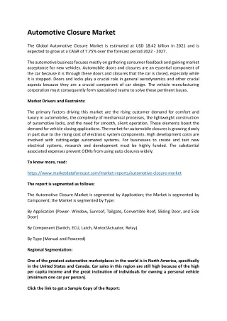 automotive closure market