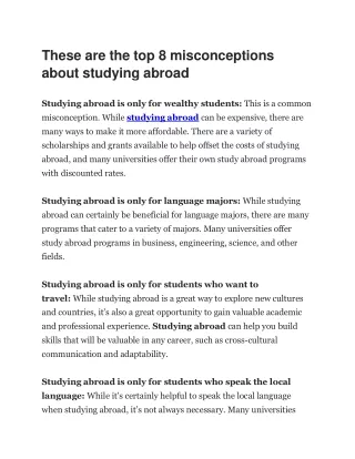 These are the top 8 misconceptions about studying abroad