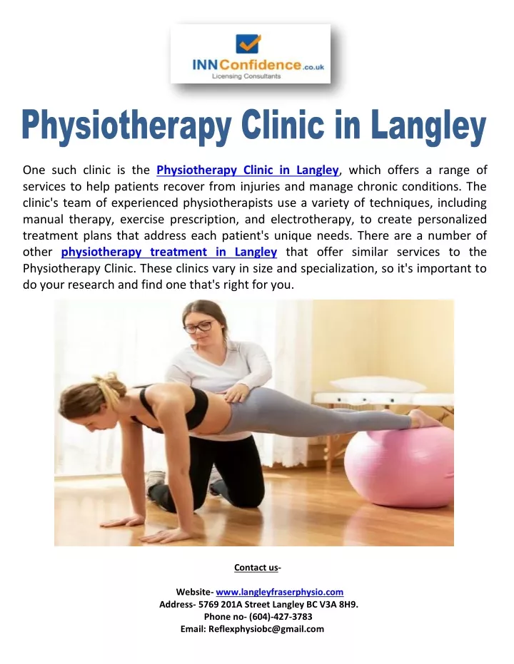 one such clinic is the physiotherapy clinic