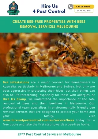 Create Bee-free Properties With Bees Removal Services Melbourne