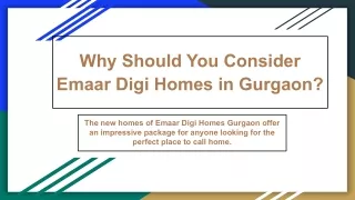 Considering Best Things About Emaar Digi Homes