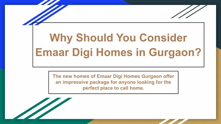 why should you consider emaar digi homes