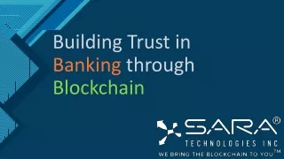 building trust in banking through blockchain