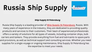Ship Supply St Petersburg