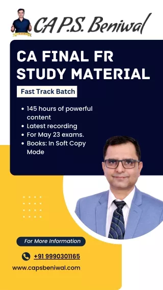 CA Final New Syllabus FR Fast Track Course with CA PS Beniwal
