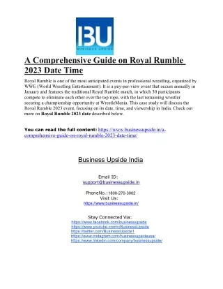 a comprehensive guide on royal rumble 2023 date