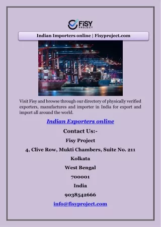 Indian Importers online | Fisyproject.com