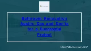 Bathroom Renovation Austin Dos and Don’ts for a Successful Project