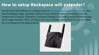 how to setup rockspace wifi extender