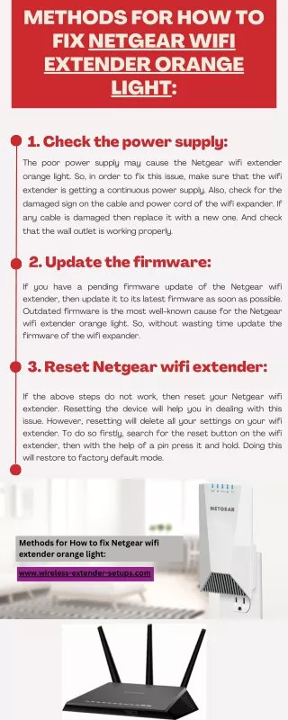 Methods for How to fix Netgear wifi extender orange light