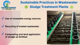 Sustainable Practices in Wastewater Sludge Treatment Plant