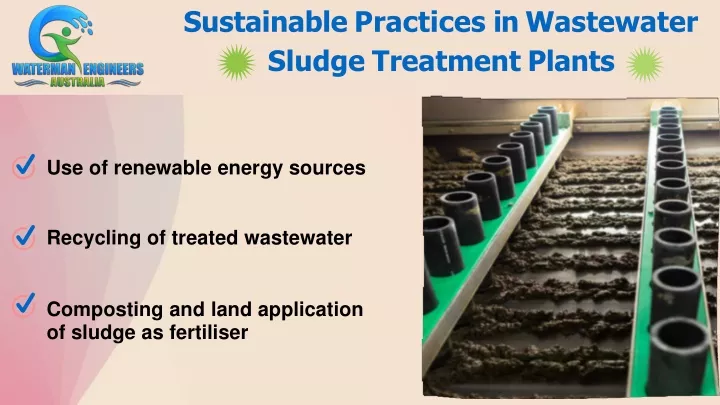 sustainable practices in wastewater sludge treatment plants