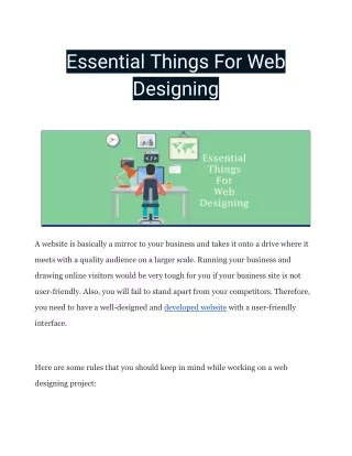 essential things for web designing