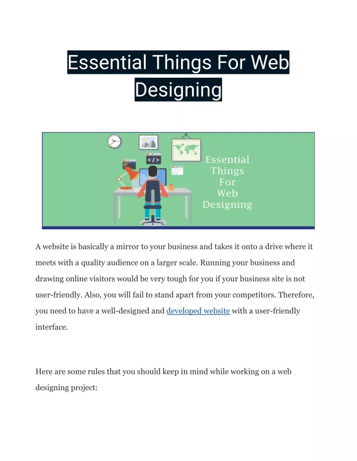 essential things for web designing