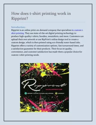 how does t shirt printing work in ripprint