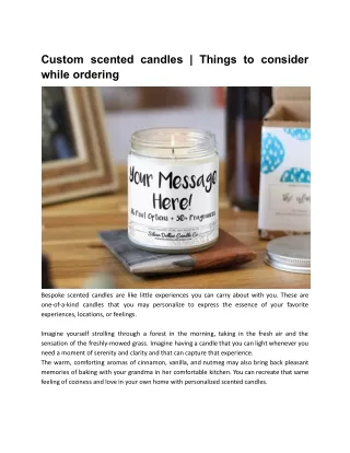 Custom scented candles