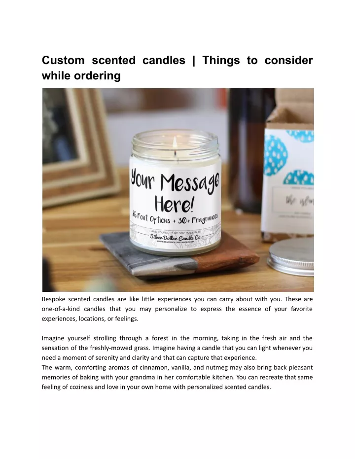 custom scented candles things to consider while