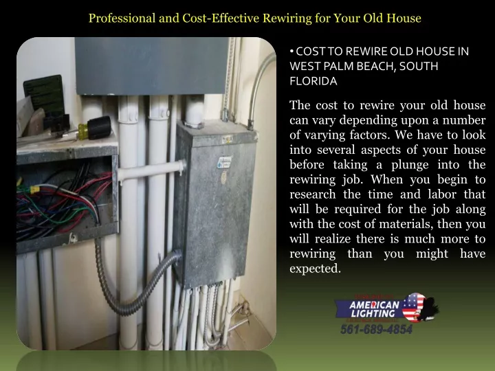 professional and cost effective rewiring for your