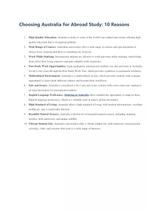 Choosing Australia for Abroad Study