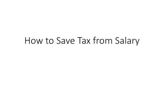 how to save tax from salary
