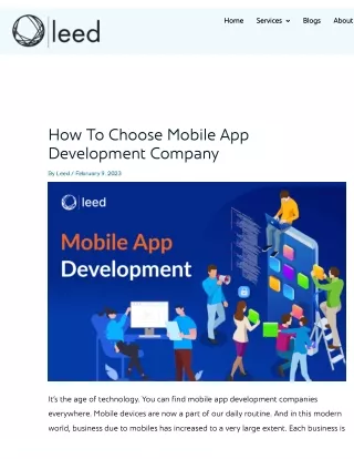 How to Choose Mobile App Development Company - leed