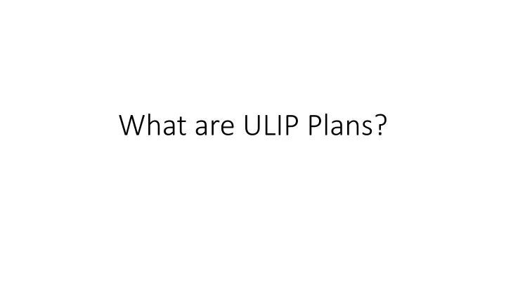 what are ulip plans