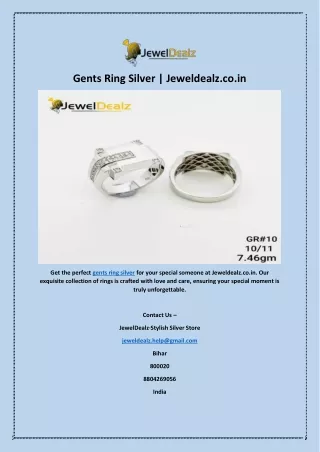Gents Ring Silver | Jeweldealz.co.in