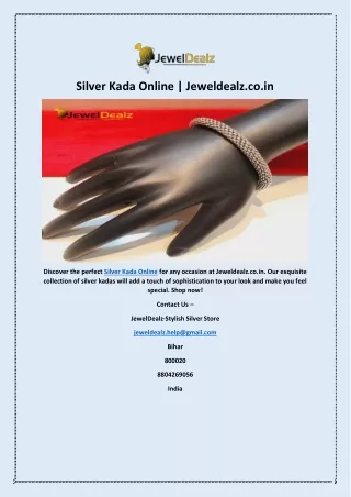 Silver Kada Online | Jeweldealz.co.in