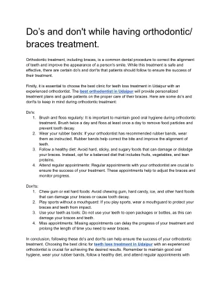 do s and don t while having orthodontic braces