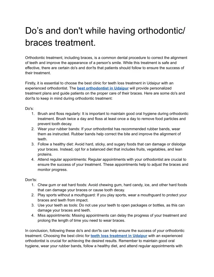 do s and don t while having orthodontic braces