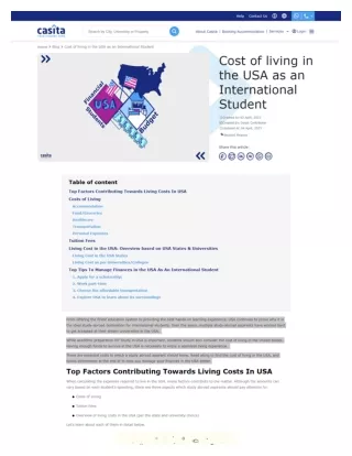 Cost of living in the USA as an International Student  Casita.com