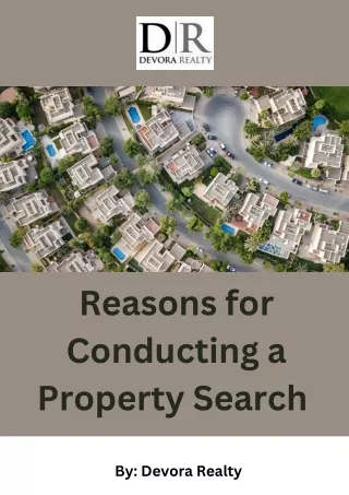 Reasons for Conducting a Property Search