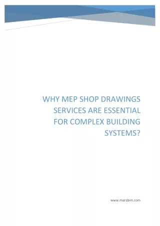 Why MEP Shop Drawings Services are Essential for Complex Building Systems