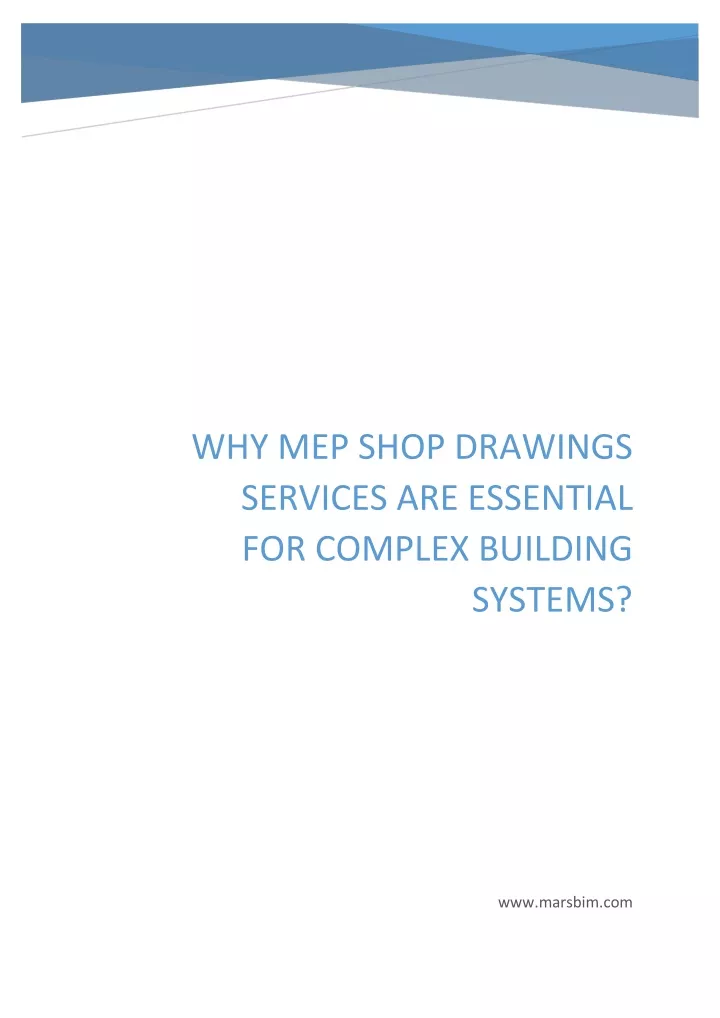why mep shop drawings services are essential