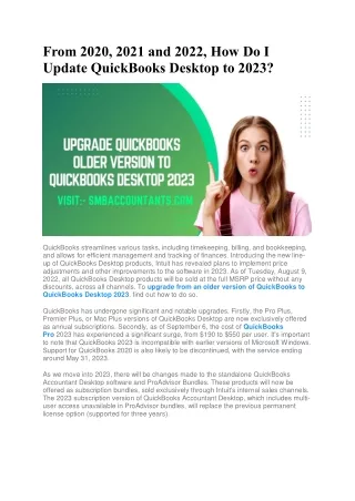What you need to do to upgrade QuickBooks Desktop from 2020, 2021 & 2022 to 2023