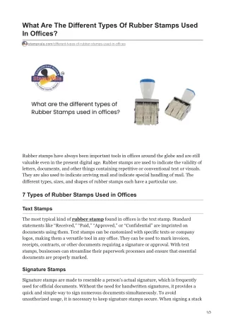 What Are The Different Types Of Rubber Stamps Used In Offices?