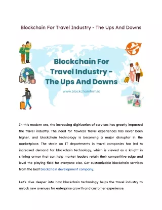 Revolutionizing Travel Industry with Blockchain - Blockchain Firm