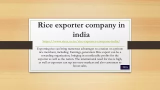 rice exporter company in india https www sirra