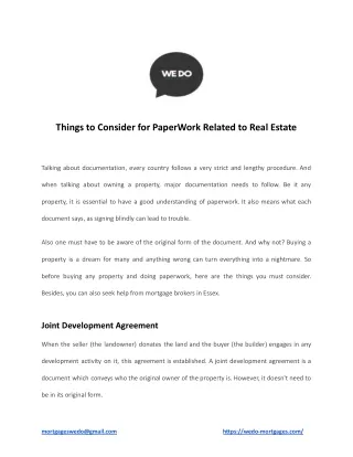 Things to Consider for PaperWork Related to Real Estate
