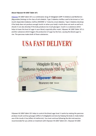 about vilpower m 1000 tablet 10 s