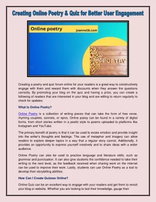 Online poetry