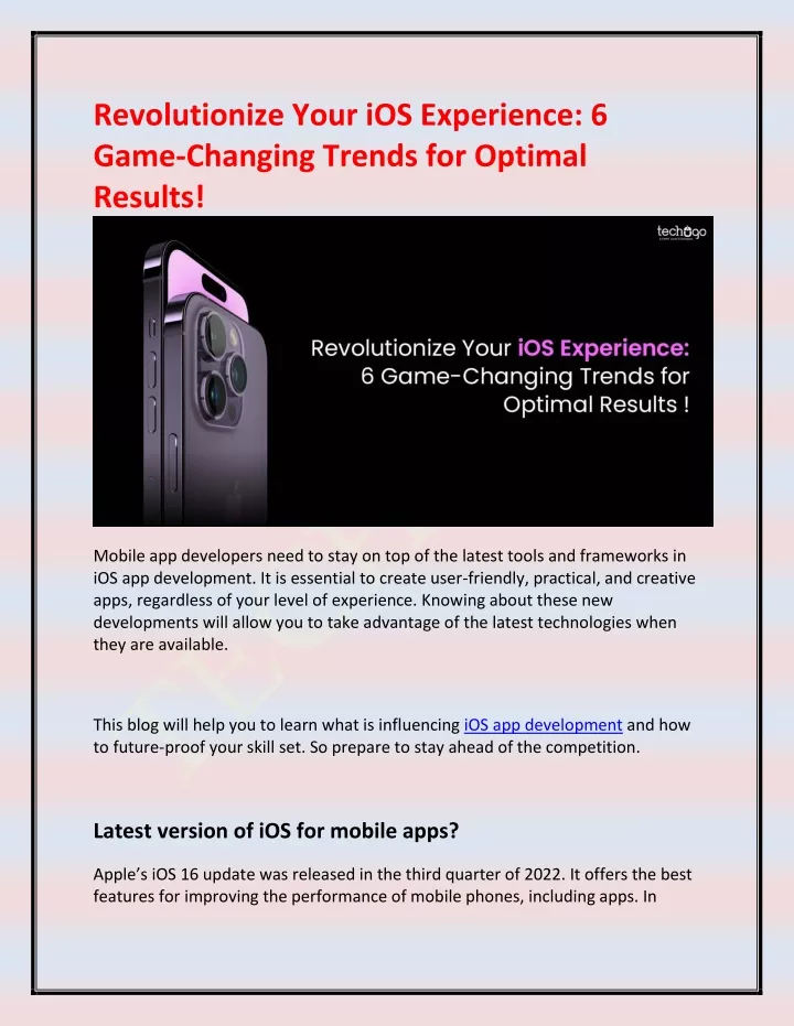 revolutionize your ios experience 6 game changing