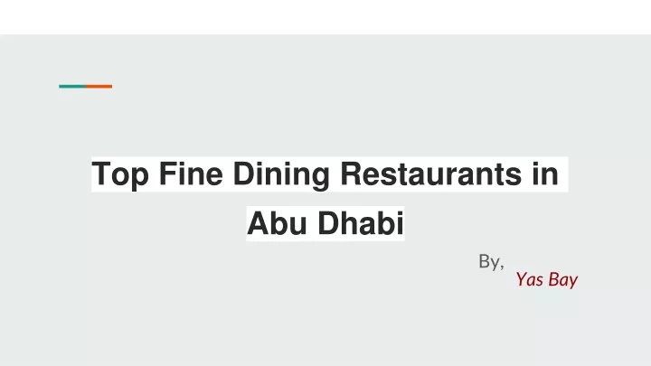 top fine dining restaurants in abu dhabi